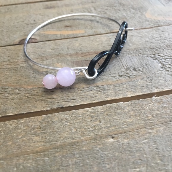 Silver Rose Quartz Love Bracelet - Picture 3 of 4